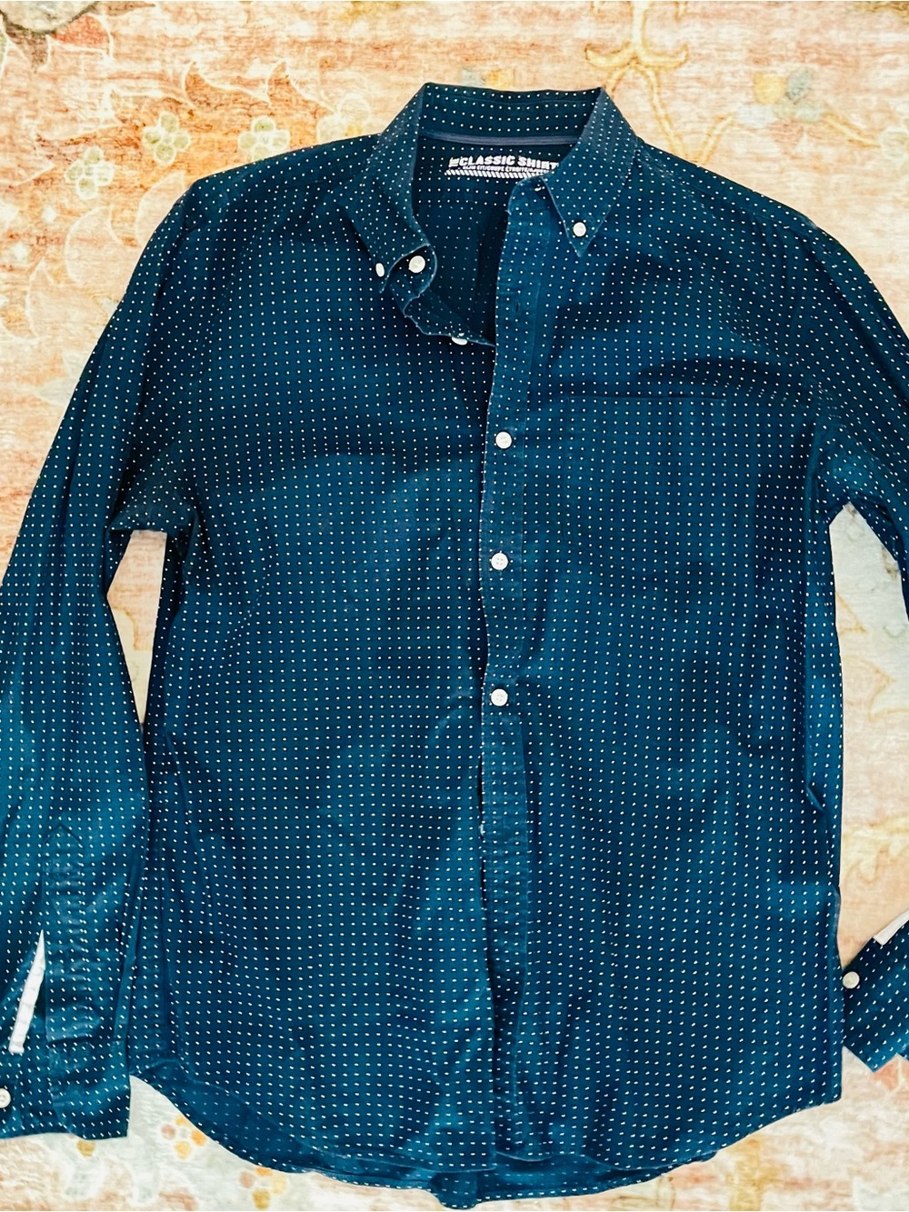 Old Navy Teal Dot-Print Button-Down Shirt